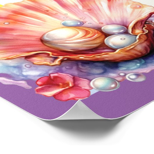 Niedliche und farbenfrohe Magie-Meerjunggebäck Poster (Ecke)