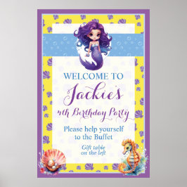 Niedliche und farbenfrohe Magie-Meerjunggebäck Poster