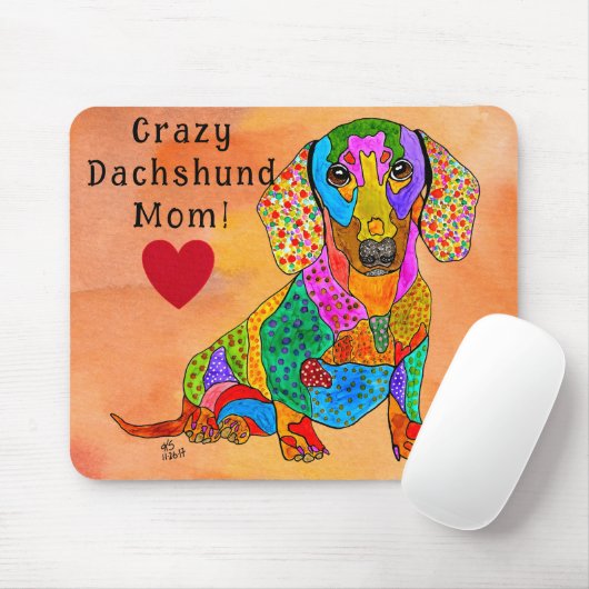 Niedliche und farbenfrohe Mama der Dackel Mouse Pa Mousepad (Mit Mouse)