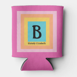 Niedliche und farbenfrohe Monogram Letter Name Gir Dosenkühler