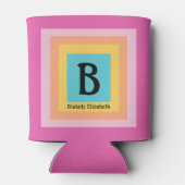 Niedliche und farbenfrohe Monogram Letter Name Gir Dosenkühler (Rückseite)