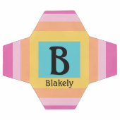 Niedliche und farbenfrohe Monogram Letter Name Gir Fußball (Flach)