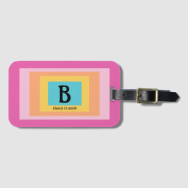 Niedliche und farbenfrohe Monogram Letter Name Gir Gepäckanhänger