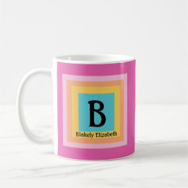 Niedliche und farbenfrohe Monogram Letter Name Gir Kaffeetasse