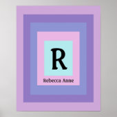 Niedliche und farbenfrohe Monogram Letter Name Gir Poster (Vorne)