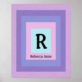 Niedliche und farbenfrohe Monogram Letter Name Gir Poster