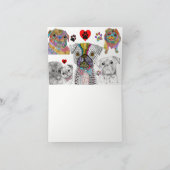 Niedliche und farbenfrohe Mops Hundescharte Grußka Karte (Innenseite)