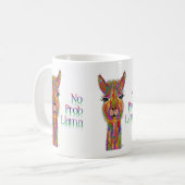 Niedliche und farbenfrohe No Prob Llama Tasse (Vorderseite Links)