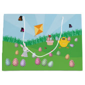 Niedliche und farbenfrohe Ostereier Hunt Bunny Chi Große Geschenktüte (Vorderseite)