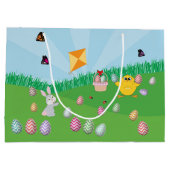 Niedliche und farbenfrohe Ostereier Hunt Bunny Chi Große Geschenktüte (Rückseite)