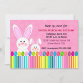Niedliche und farbenfrohe Osterhase Einladung (Vorderseite)