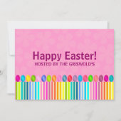 Niedliche und farbenfrohe Osterhase Einladung (Rückseite)