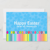 Niedliche und farbenfrohe Osterhase Einladung (Rückseite)