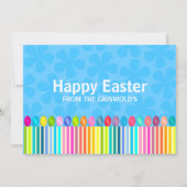 Niedliche und farbenfrohe Osterhase Einladung (Rückseite)