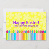 Niedliche und farbenfrohe Osterhase Einladung (Rückseite)