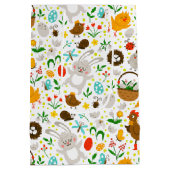 Niedliche und farbenfrohe Ostersymbole Nahtloses M Mittlere Geschenktüte (Rückseite)