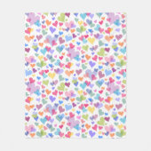 Niedliche und farbenfrohe Pastelherz Muster Girly Fleecedecke (Vorderseite)