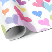 Niedliche und farbenfrohe Pastelherz Muster Girly  Geschenkpapier (Rolleneckpunkt)