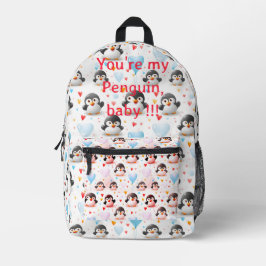 Niedliche und farbenfrohe Penguin-Liebe Bedruckter Rucksack