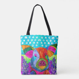 Niedliche und farbenfrohe Pig Tote Tasche