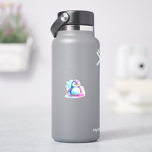 Niedliche und farbenfrohe Pinguinfarben Aufkleber (HydroFlask)
