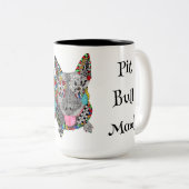 Niedliche und farbenfrohe Pit Bull Mama Tasse (VorderseiteRechts)