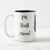 Niedliche und farbenfrohe Pit Bull Mama Tasse (Links)
