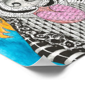 Niedliche und farbenfrohe Pit Bull Poster - 8x10" (Ecke)