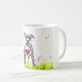 Niedliche und farbenfrohe Pit Bull-Tasse Kaffeetasse (VorderseiteRechts)
