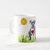 Niedliche und farbenfrohe Pit Bull-Tasse Kaffeetasse (Vorderseite Links)
