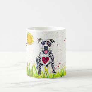 Niedliche und farbenfrohe Pit Bull-Tasse Kaffeetasse