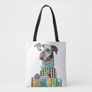 Niedliche und farbenfrohe Pit Bull Tote Tasche
