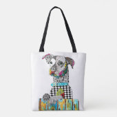 Niedliche und farbenfrohe Pit Bull Tote Tasche (Rückseite)