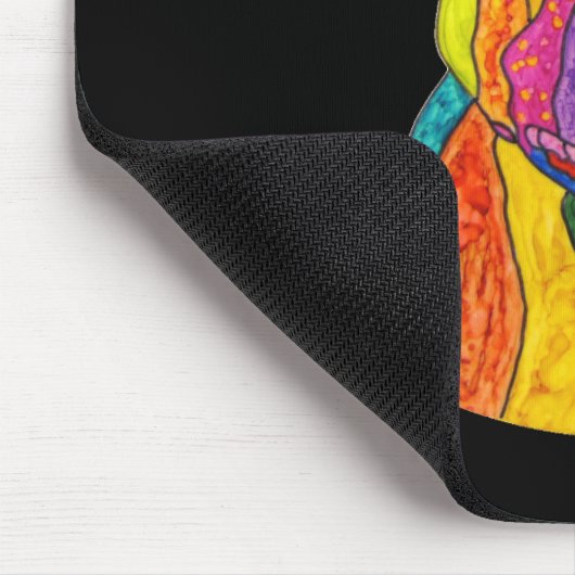 Niedliche und farbenfrohe Pitbuler Terrier Mouse P Mousepad (Ecke)