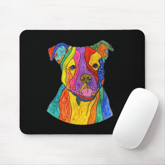 Niedliche und farbenfrohe Pitbuler Terrier Mouse P Mousepad (Mit Mouse)