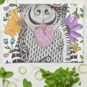 Niedliche und farbenfrohe Pitbulküche Handtuch (Gefaltet)