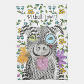 Niedliche und farbenfrohe Pitbulküche Handtuch (Vertikal)