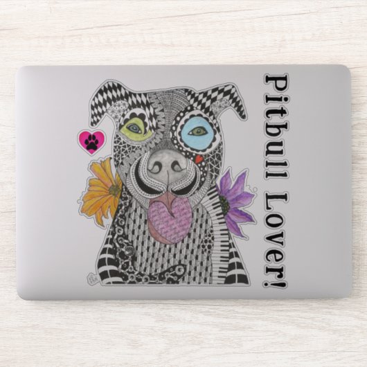 Niedliche und farbenfrohe Pitbulle Lover Vinyl Sti Aufkleber (Computer)