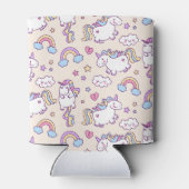 Niedliche und farbenfrohe Regenbögen und Einhörner Dosenkühler (Rückseite)