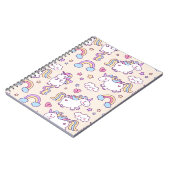 Niedliche und farbenfrohe Regenbogen und Einhörner Notizblock (Linke Seite)