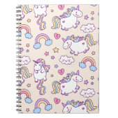 Niedliche und farbenfrohe Regenbogen und Einhörner Notizblock (Vorderseite)