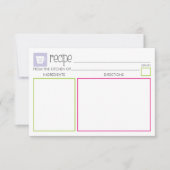 Niedliche und farbenfrohe Rezept-Karte (Vorderseite)