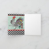 Niedliche und farbenfrohe Rooster-Grußkarte Dankeskarte (Innenseite)