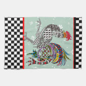 Niedliche und farbenfrohe Rooster Küche Handtuch (Horizontal)