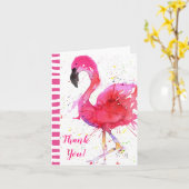 Niedliche und farbenfrohe Rosa Flamingo Grußkarte Karte (Gelbe Blume)