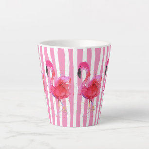 Niedliche und farbenfrohe rosa Flamingo Latte Tass Milchtasse