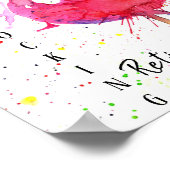 Niedliche und farbenfrohe rosa Flamingo Poster 8X1 (Ecke)