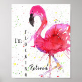 Niedliche und farbenfrohe rosa Flamingo Poster 8X1 (Vorne)