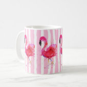 Niedliche und farbenfrohe rosa Flamingo-Tasse Kaffeetasse (Vorderseite Links)