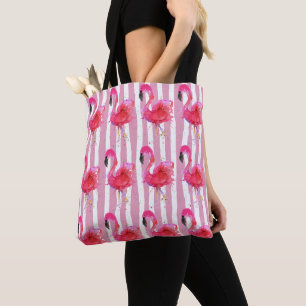 Niedliche und farbenfrohe rosa Flamingo Tote Tasch Tasche
